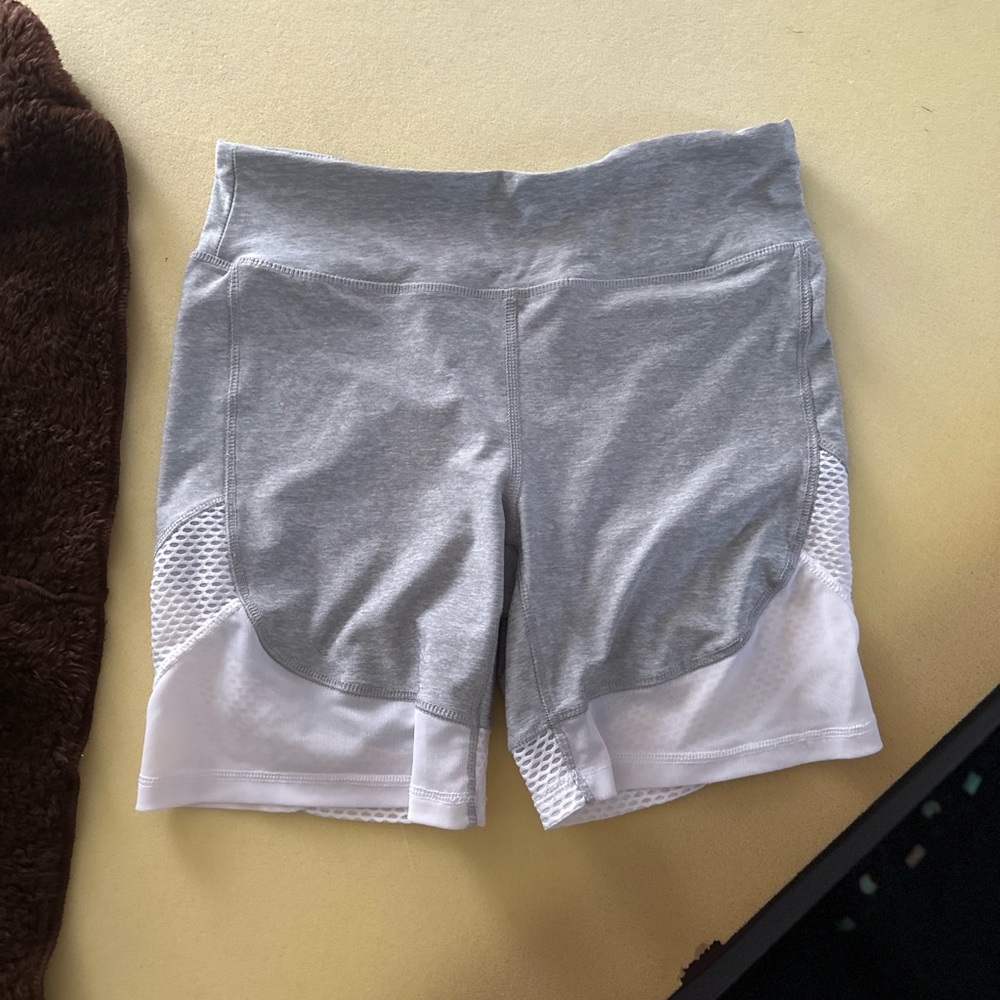 Women's Gray and White biker shorts